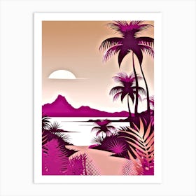 Tropical Landscape With Palm Trees 6 Art Print