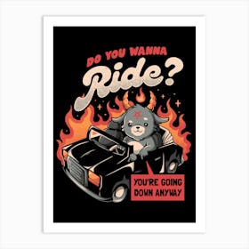 Ride to Hell - Funny Evil Creepy Baphomet Gift Art Print