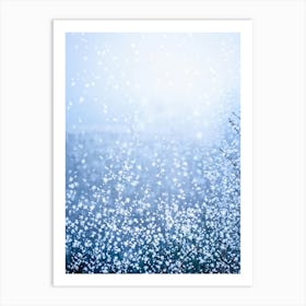 A Magical Winter Scene Layered With A Pattern Of Isolated Snowflakes Caught In A Soft Winter Storm (2) Art Print