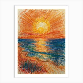 Sunset On The Beach 5 Art Print