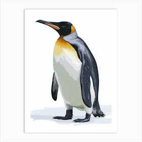 Emperor Penguin Floreana Island Minimalist Illustration 4 Art Print