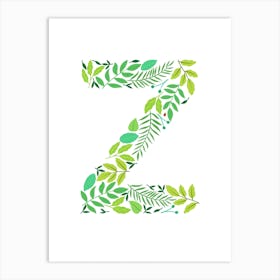 Leafy Letter Z Art Print