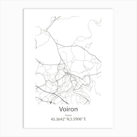 Voiron,France Minimalist Map Art Print