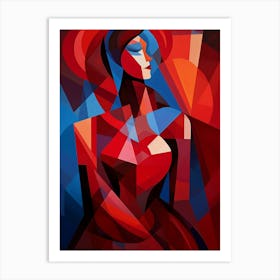 Cubist Abstract Geometric Lady Illustration 4 Art Print