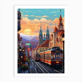 Prague Pixel Art 4 Art Print