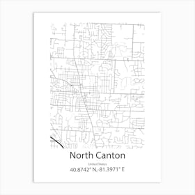 North Canton,United States Minimalist Map Art Print