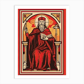 The Hierophant Tarot Card, Vintage 2 Art Print