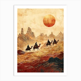 Camel Ride In The Desert 12 Art Print