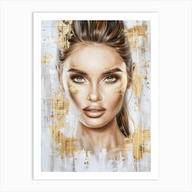 Gold Face 14 Art Print