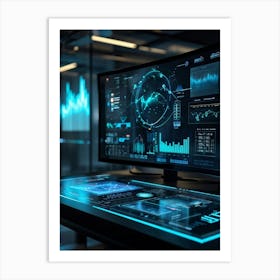 Advanced Digital Interface Showcasing Scientific Data Analysis Powered By Artificial Intelligence N (5) Art Print