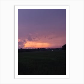 Sunset Over A Field Art Print