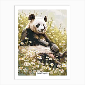 Giant Panda Resting In A Field Of Daisies Poster 9 Art Print