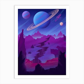 Purple space Art Print