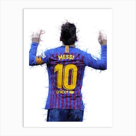 Lionel Messi Barcelona Watercolor Art Print