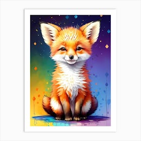 Prismvale the Enchanted Fox: A Cute Fox Artwork For Kids Art Print