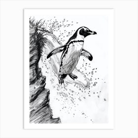 Emperor Penguin Diving Into The Water 4 Art Print