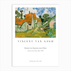 Straße In Auvers Sur Oise, Vincent Van Gogh, Typografie Text, Dorf und Natur Malerei Art Print