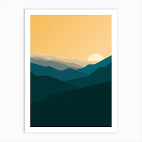 Sunset In The Mountains 5 Art Print