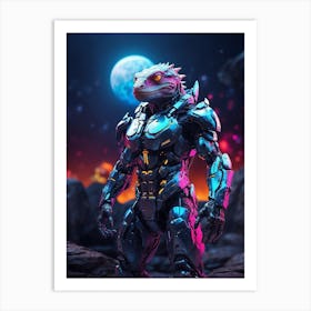 Lizard In Cyborg Body #2 Art Print