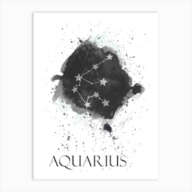 Aquarius Zodiac - paint splat constellation Poster