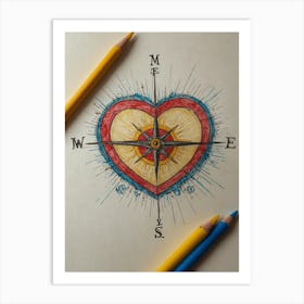 Heart Compass 19 Art Print