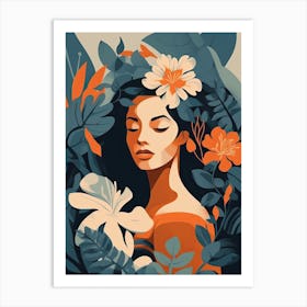 Bloom Body Woman Boho Illustration 8 Art Print