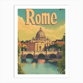 Aihrgdesign A Classic 1960s Travel Poster For Rome Art Print