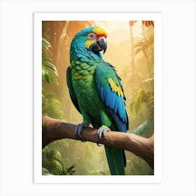 Parrot In The Jungle 1 Art Print