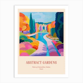 Colourful Gardens Palace Of Fontainebleau Gardens France 1 Red Poster Art Print