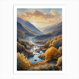 Sunrise Over The River Art Print