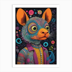 Psychedelic Rat Art Print