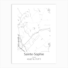 Sainte Sophie,Canada Minimalist Map Art Print