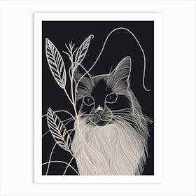 Ragdoll Cat Minimalist Illustration 2 Art Print