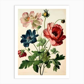 A Burst of Color: A Close-Up Look at a Vibrant Bouquet   Art Print