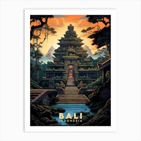 Bali Indonesia Retro Travel Art Print