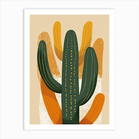 Melocactus Cactus Minimalist Abstract Illustration 2 Art Print