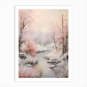 Dreamy Winter Painting Crins National Park France 3 Art Print