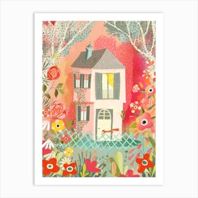 Cozy House With Squirrel Art Print