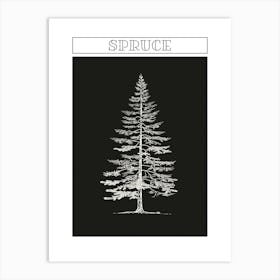 Spruce Tree Minimalistic Drawing 4 Poster Art Print