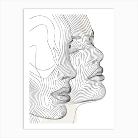 Abstract Women Faces 4 Art Print