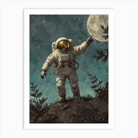 Astronaut In Space 3 Art Print