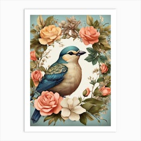 Bird In A Wreath 19 Art Print