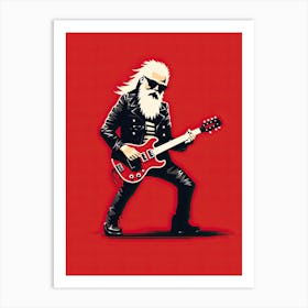 Red King Of Rock And Roll Art Print