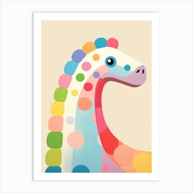 Colourful Dinosaur Apatosaurus 2 Art Print