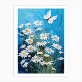 Daisies And Butterflies 3 Art Print