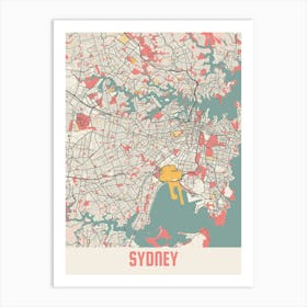 Sydney Map Poster Art Print