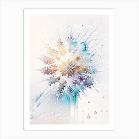 Bullet, Snowflakes, Storybook Watercolours 3 Art Print