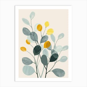 Eucalyptus Tree Illustration Flat 8 Art Print