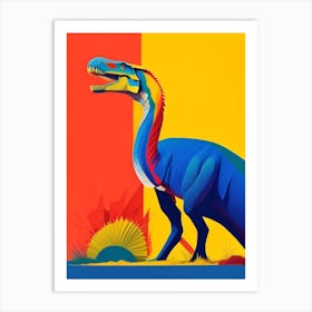 Suchomimus Primary Colours Dinosaur Art Print