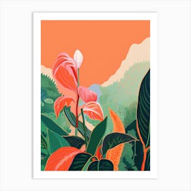 Boho Plant Painting Peace Lily 1 Art Print